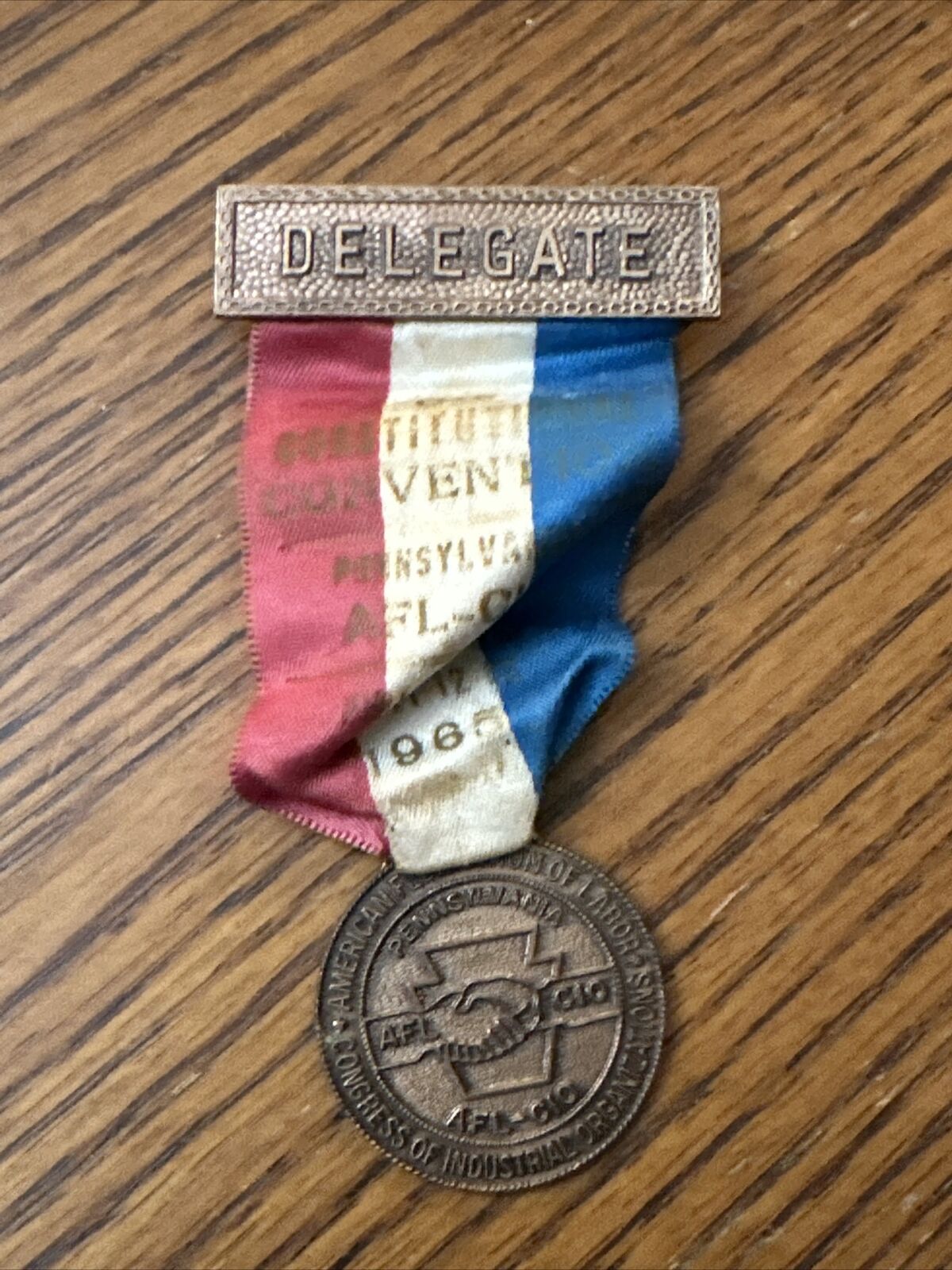 AFL-CIO 6th Constitutional Convention Delegate Badge Philadelphia PA 1965 