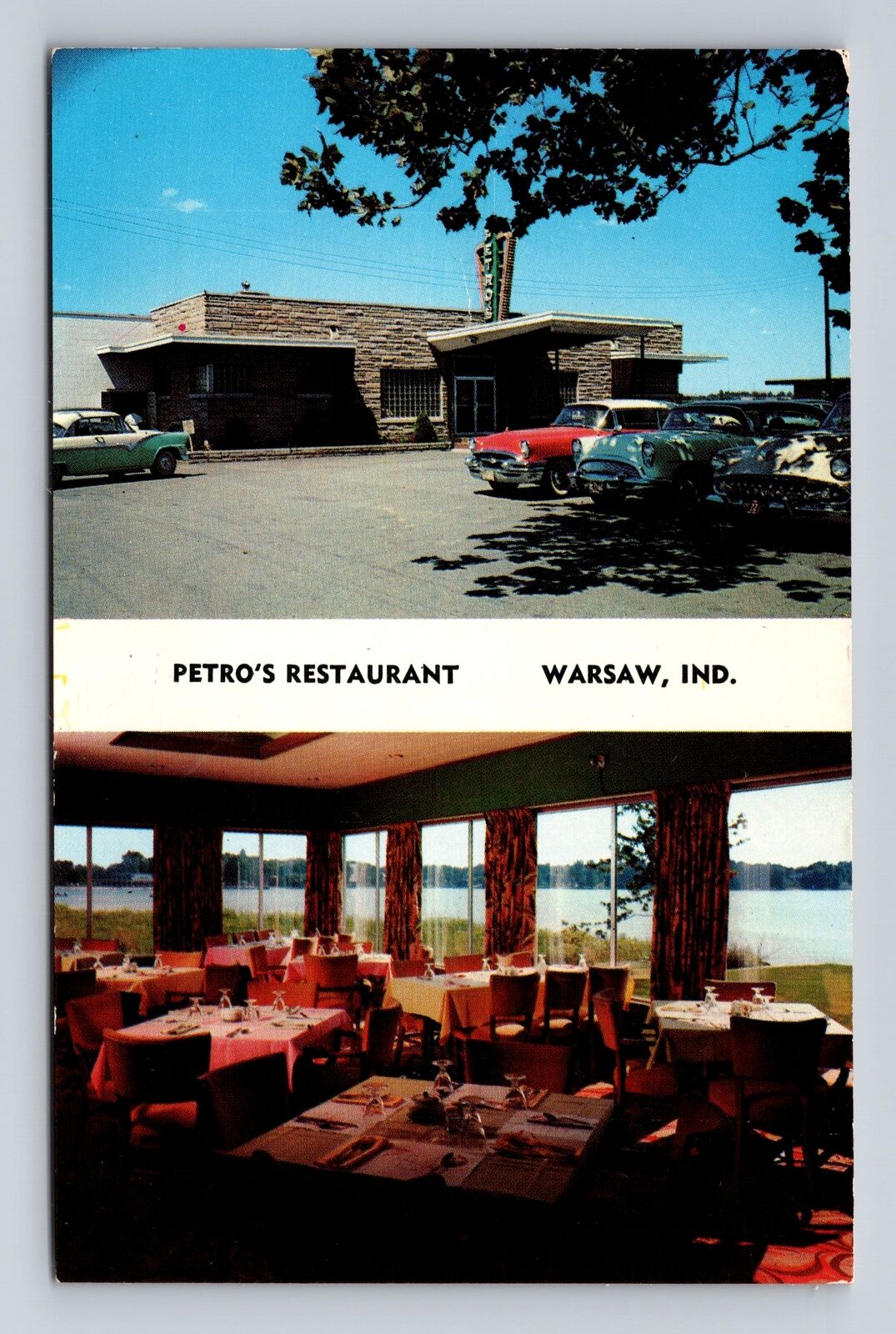 Warsaw IN-Indiana, Petro's Restaurant, Advertising, Antique Vintage Postcard