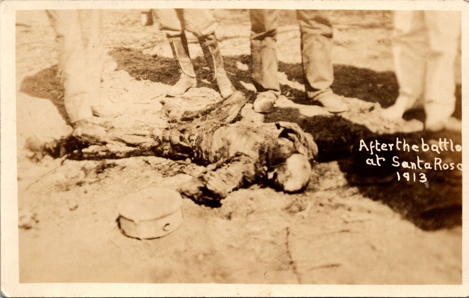Mexican Revolution 1913 Battle Santa Rosa Mexico Dead Postcard unused 1910s