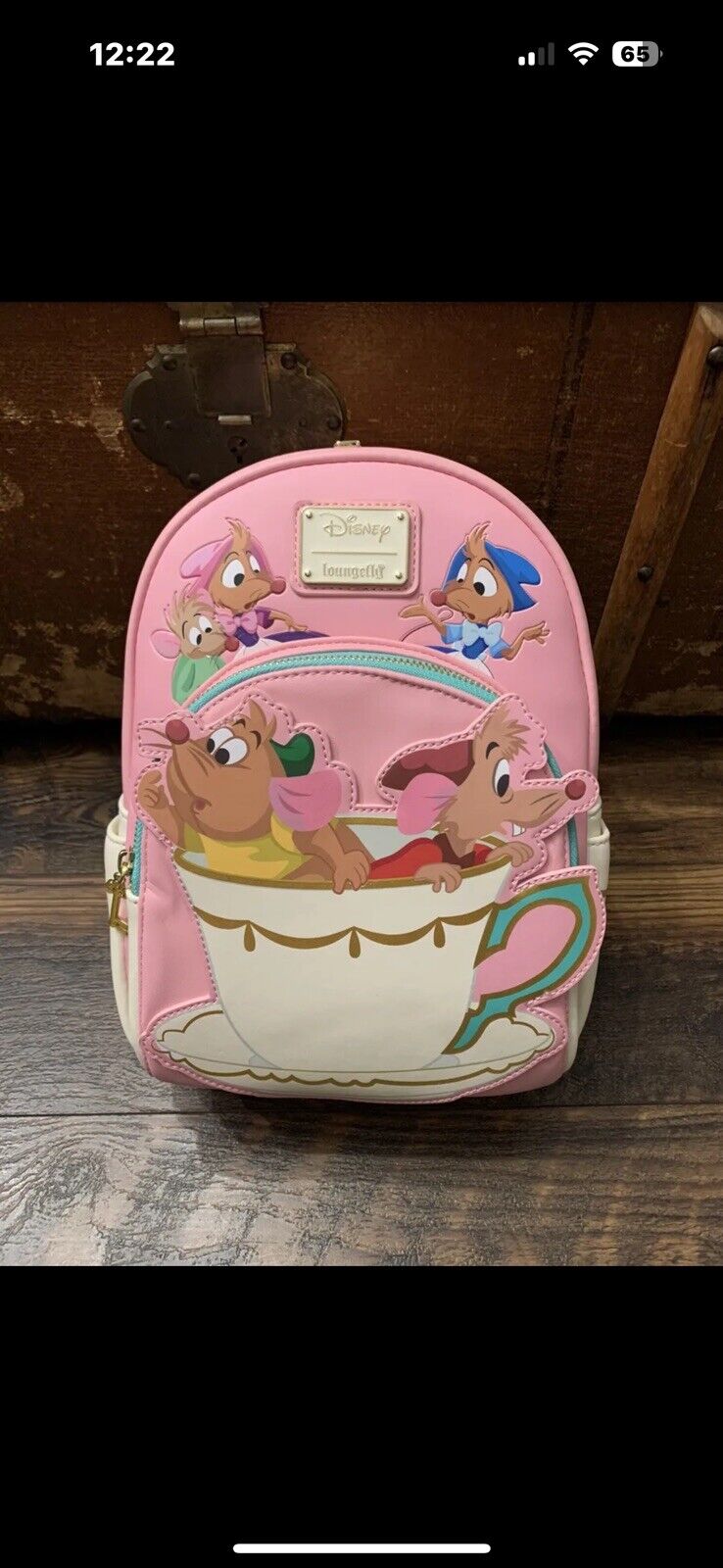 Loungefly Cinderella Gus and Jaq Teacup Mini Backpack