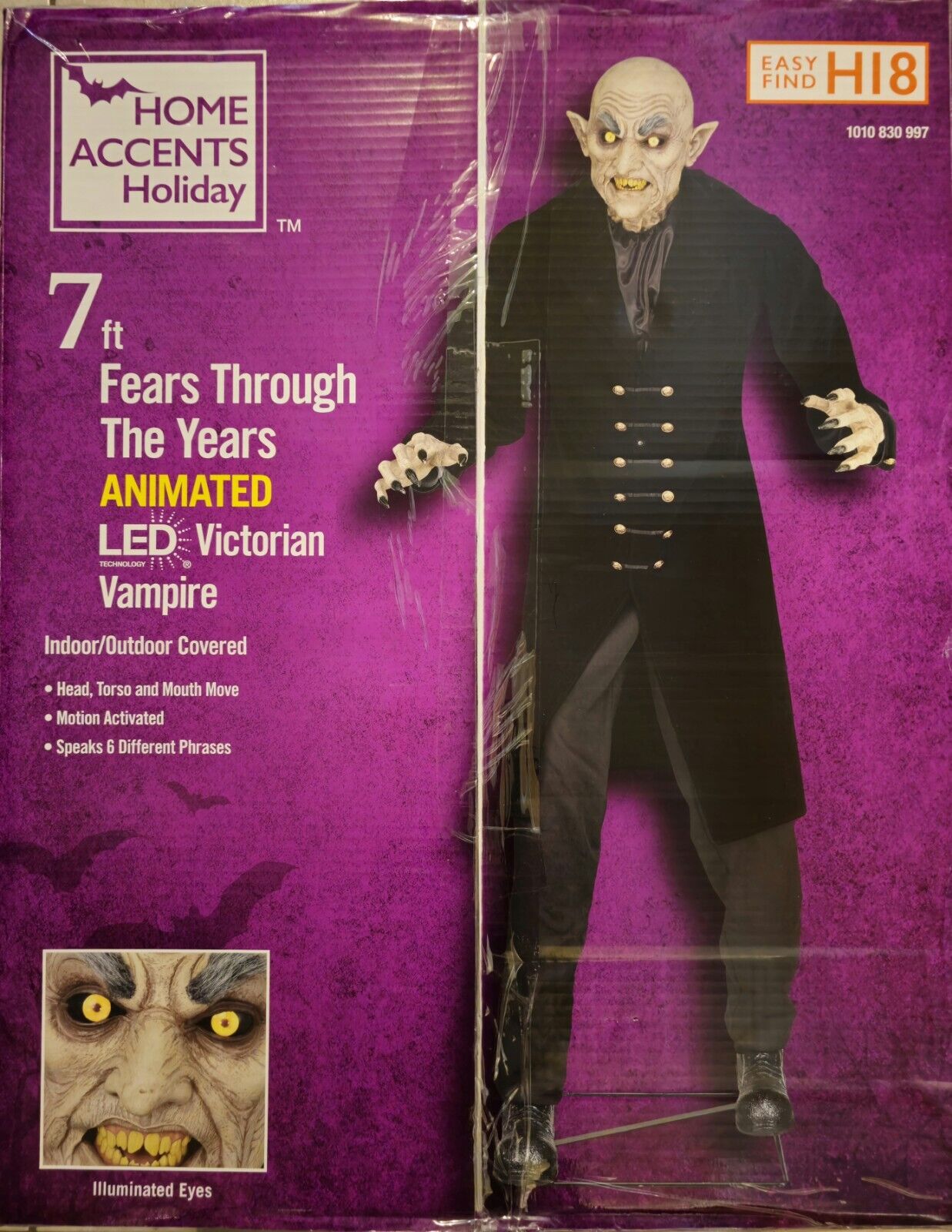 Brand New (unopened) 7ft Fears Through The Years Animated LED Victorian Vampire 