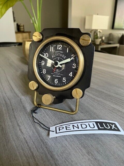 Pendulux WWII Style Altimeter Table Desk Clock With Alarm Function
