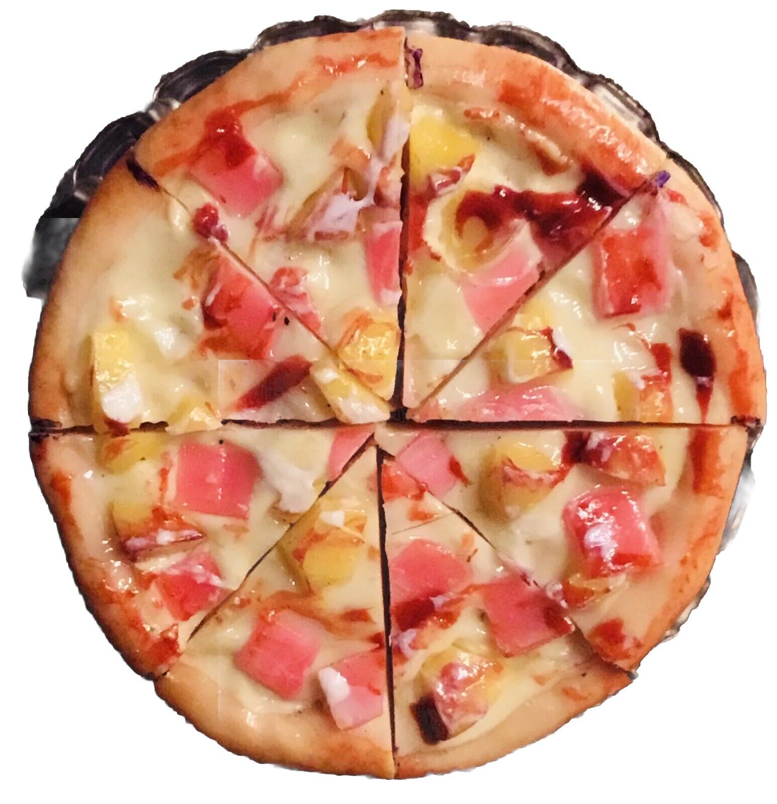 3D Pizza Food Fridge Magnet Lot Handcrafted 👻🧲 (8) Hawaiian Pizza Slices