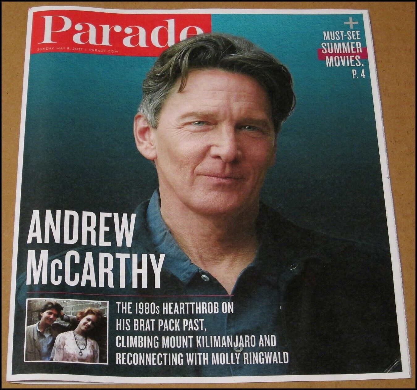 5/9/2021 Parade Newspaper Magazine Andrew McCarthy Brat Pack Molly Ringwald May9