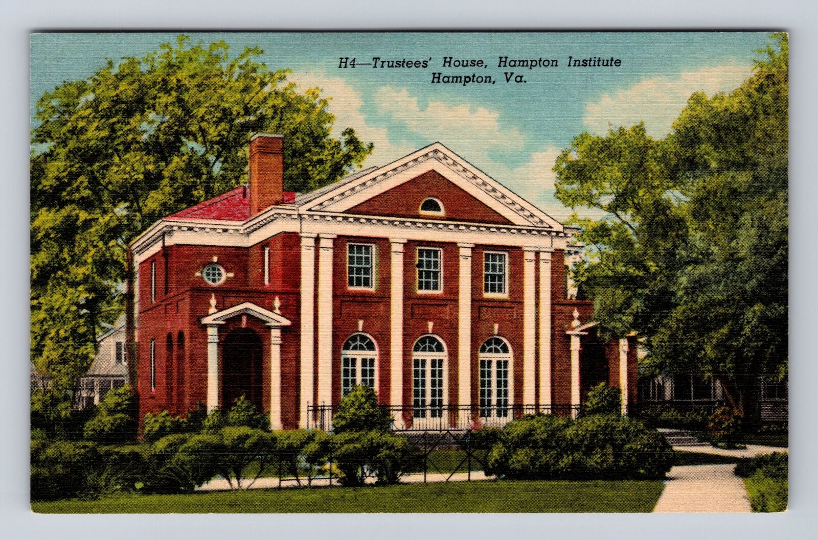 Hampton VA-Virginia, Trustees House, Hampton Institute, Vintage Postcard