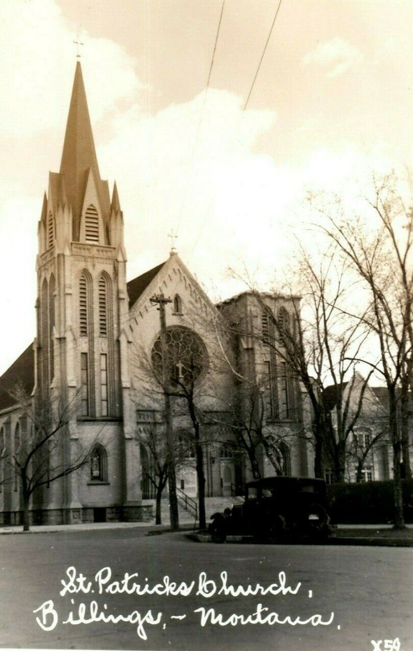 c1920\'s St. Patrick\'s Church Billings Montana MT RPPC Photo Antique Postcard
