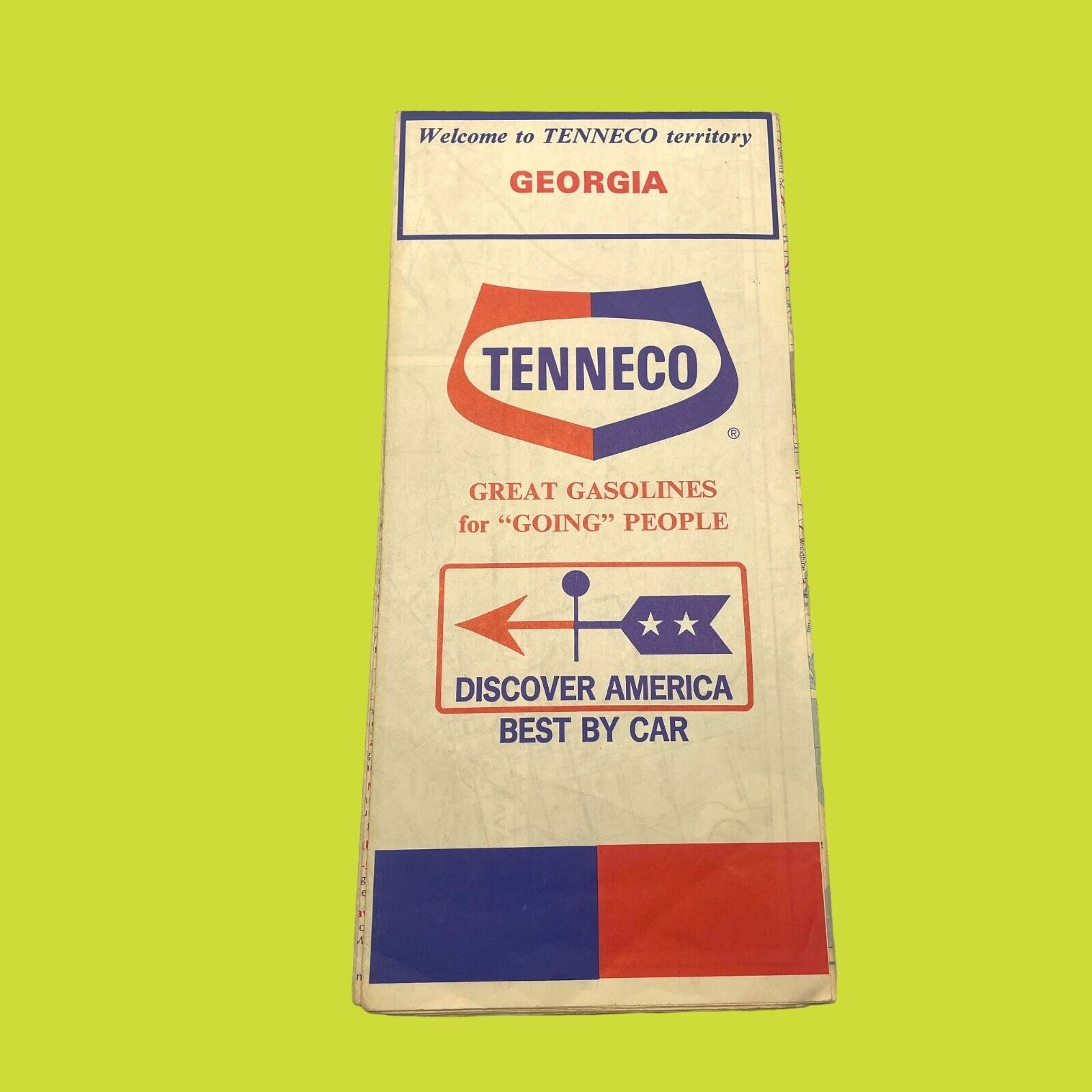 Vintage 1969 TENNECO Oil Company, Georgia Atlanta State Road Map
