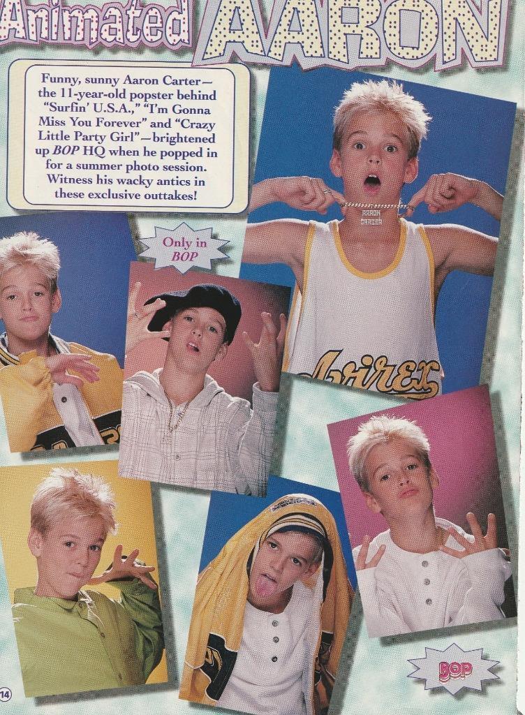 Aaron Carter teen magazine pinup clipping faces Bop Animated Bop pix Rip