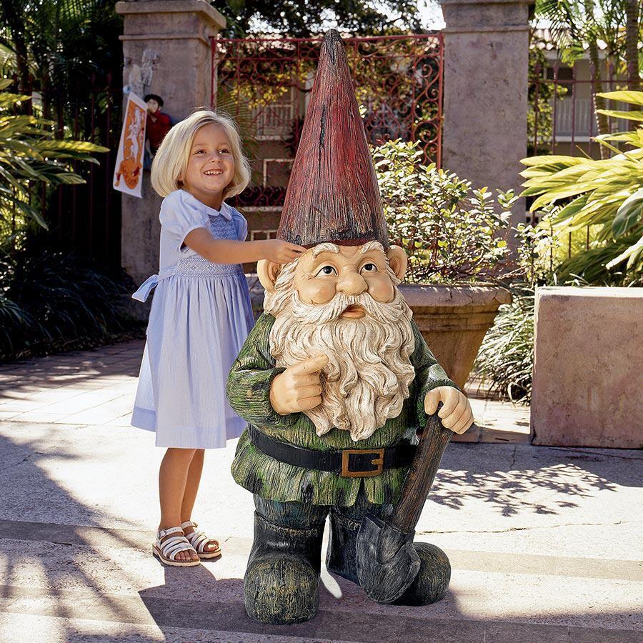 Hi Ho Off To Work We Go - Child Sized Grand Scale Giant Dwarf Garden Gnome