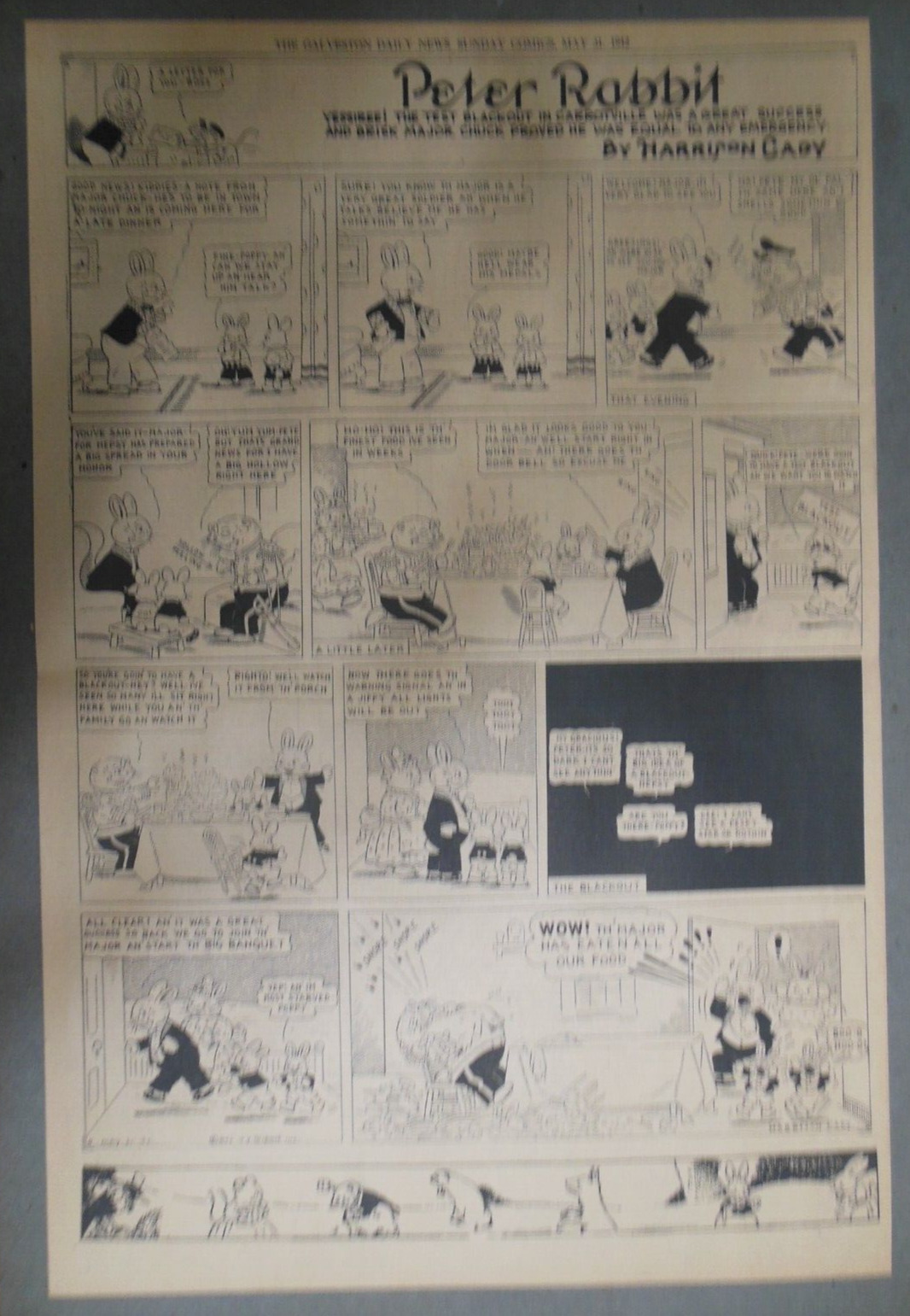 Peter Rabbit Sunday Page by Harrison Cady from 5/31/1942 Full Page Size