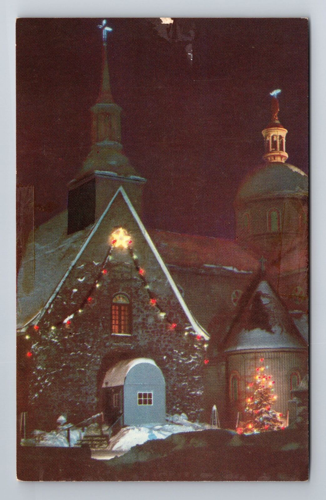 Cape-de-la-Madeleine Quebec-Canada, Christmas National Shrine, Vintage Postcard