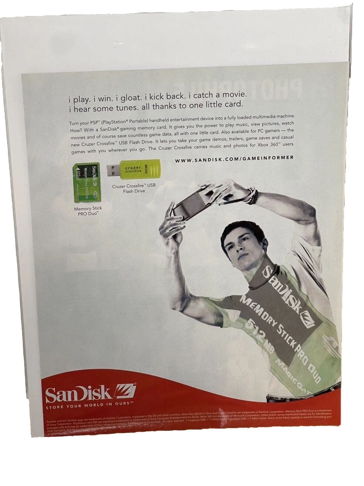 Sandisk Memory Stick Pro Duo PSP - Video Game Print Ad / Poster Promo Art 2006