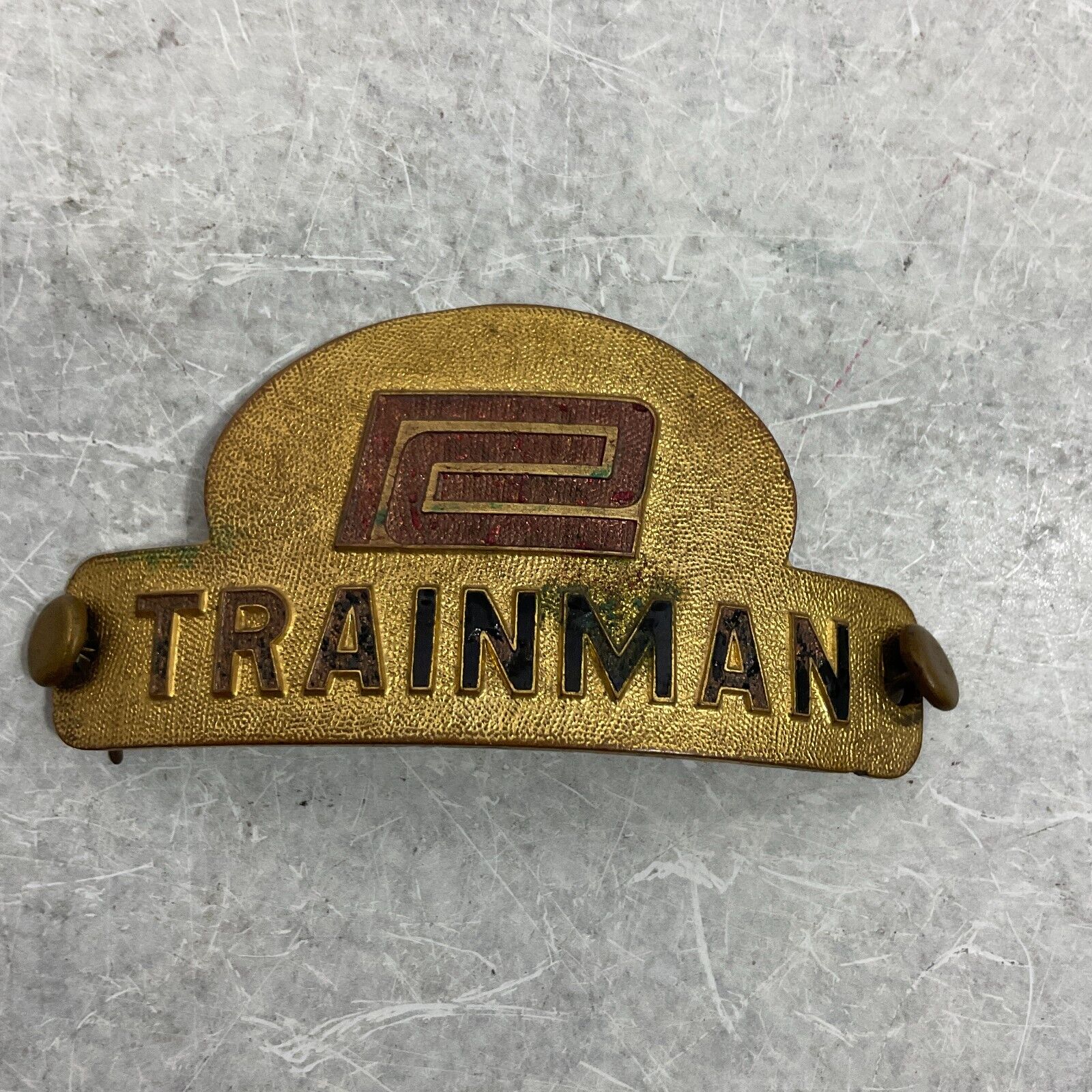 Vintage PC Penn Central Railroad Trainman Hat Badge Cap