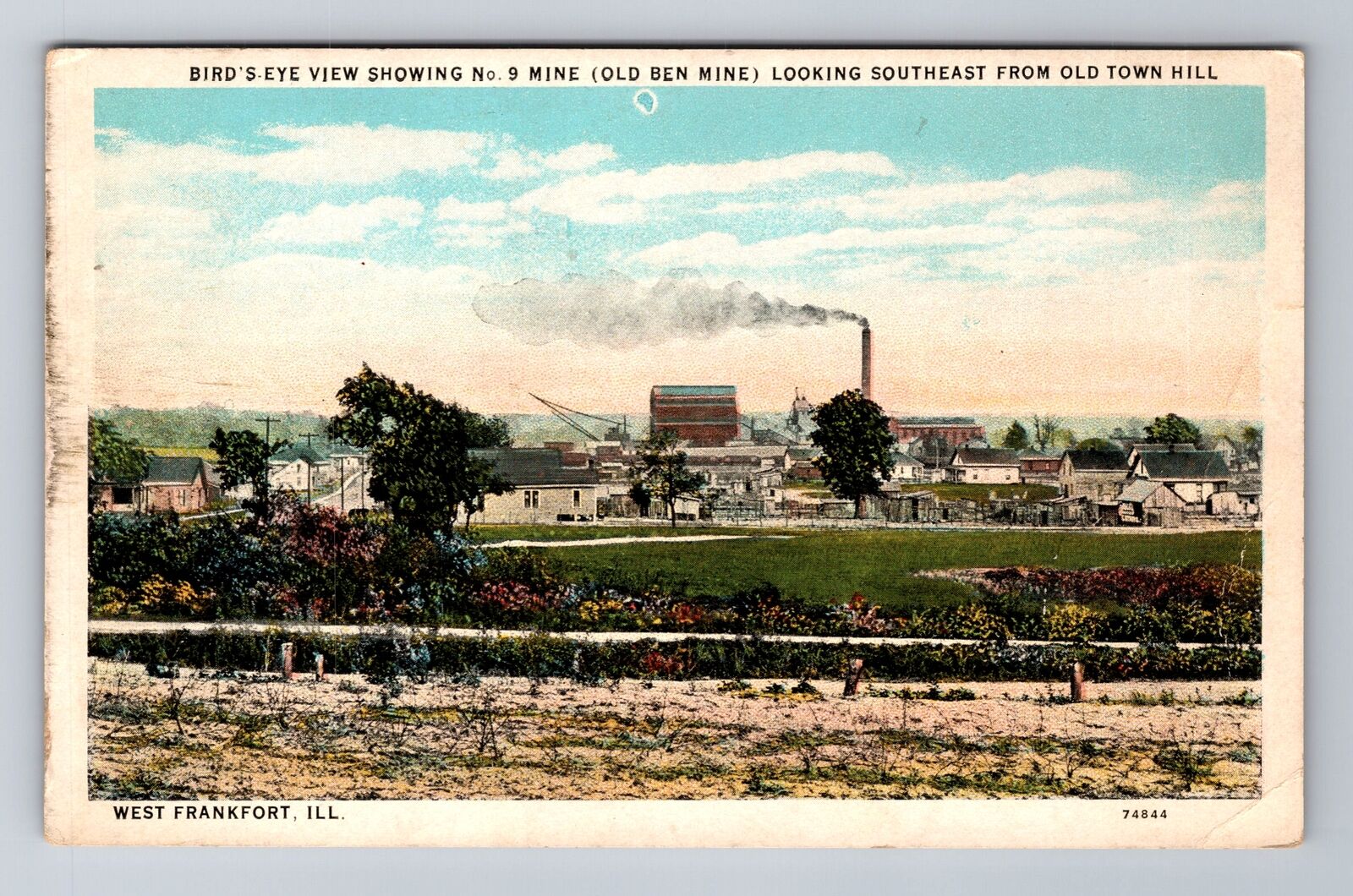 West Frankfort IL-Illinois, No 9 Mine, Old Ben Mine, Antique Vintage Postcard