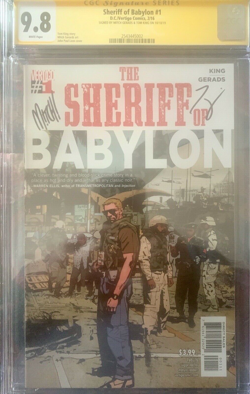 Sheriff of Babylon #1 2x SS's Tom King, Mitch Gerads CGC 9.8 1st Print