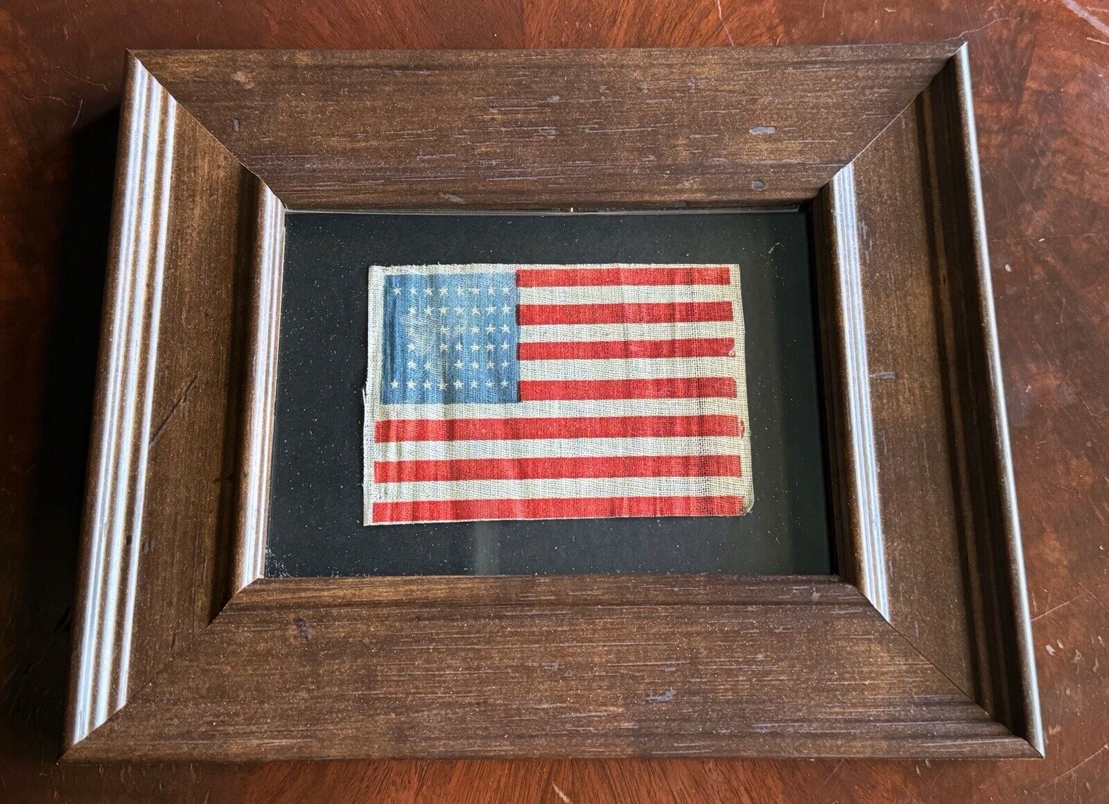 Antique 44 Star American Parade Flag~ Wyoming 1891-1896~ Framed