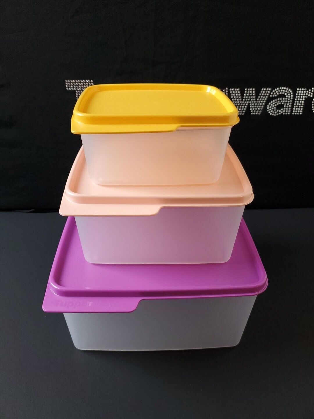 Tupperware Keep Tabs Container 2, 5, & 10.5 Cup Set of 3 New 