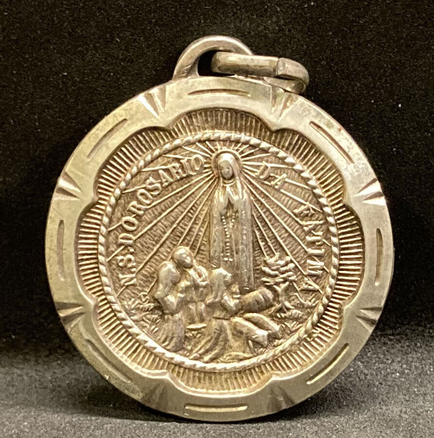PORTUGAL 1960´ VINTAGE OUR LADY OF ROSARY OF FATIMA - HIGH RELIEF LOVELY MEDAL