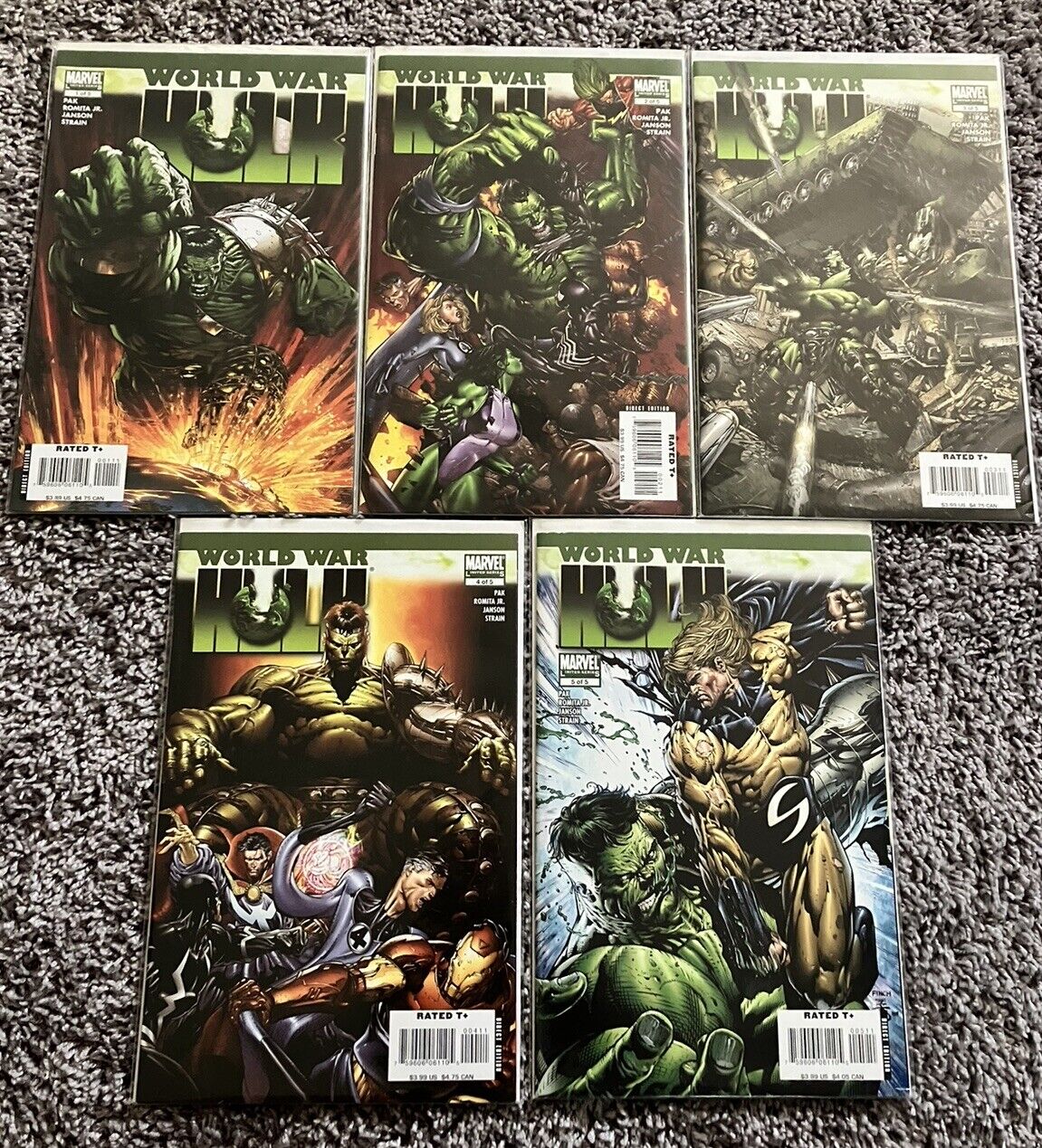 World War Hulk (2007) #1-5 Complete Set Marvel Comics 🔑 1st Skaar 1st Prints