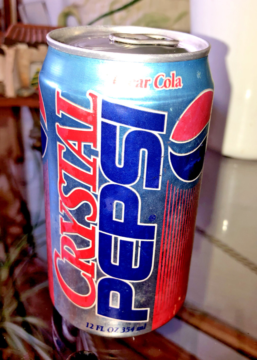 RARE Vintage Crystal Clear Pepsi Empty Unopened Full Can - 