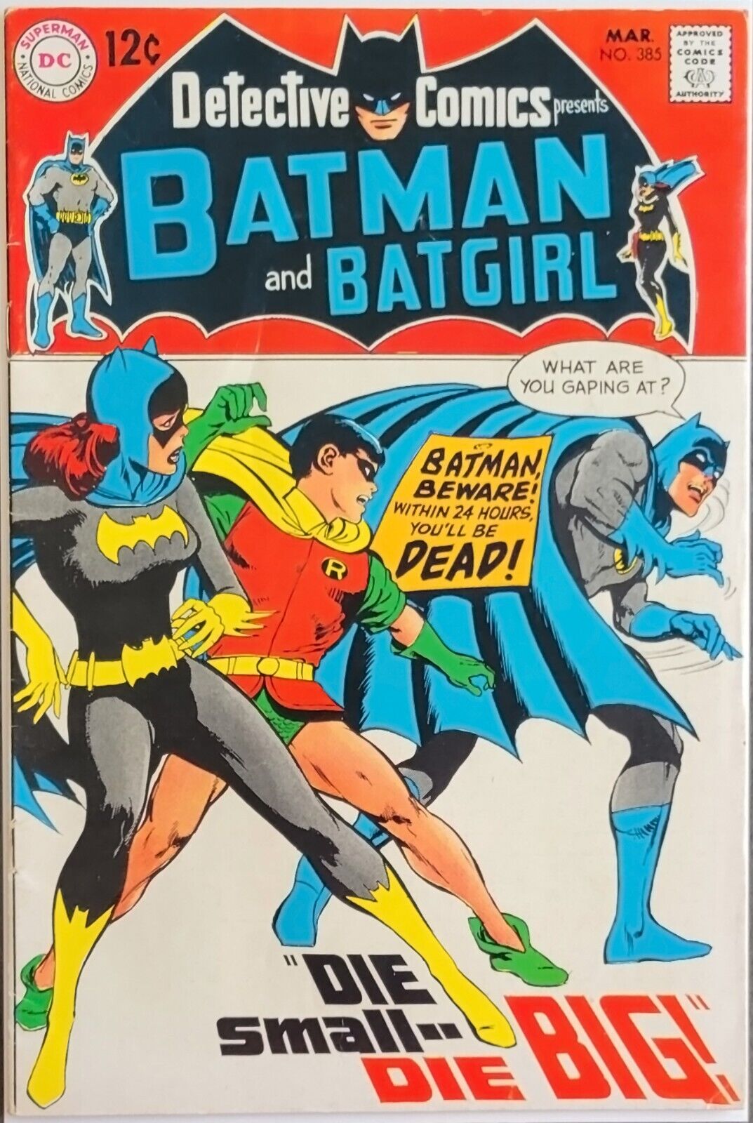 Detective Comics #385 (1969) Vintage Silver Age Neal Adams Cover, Batgirl Story