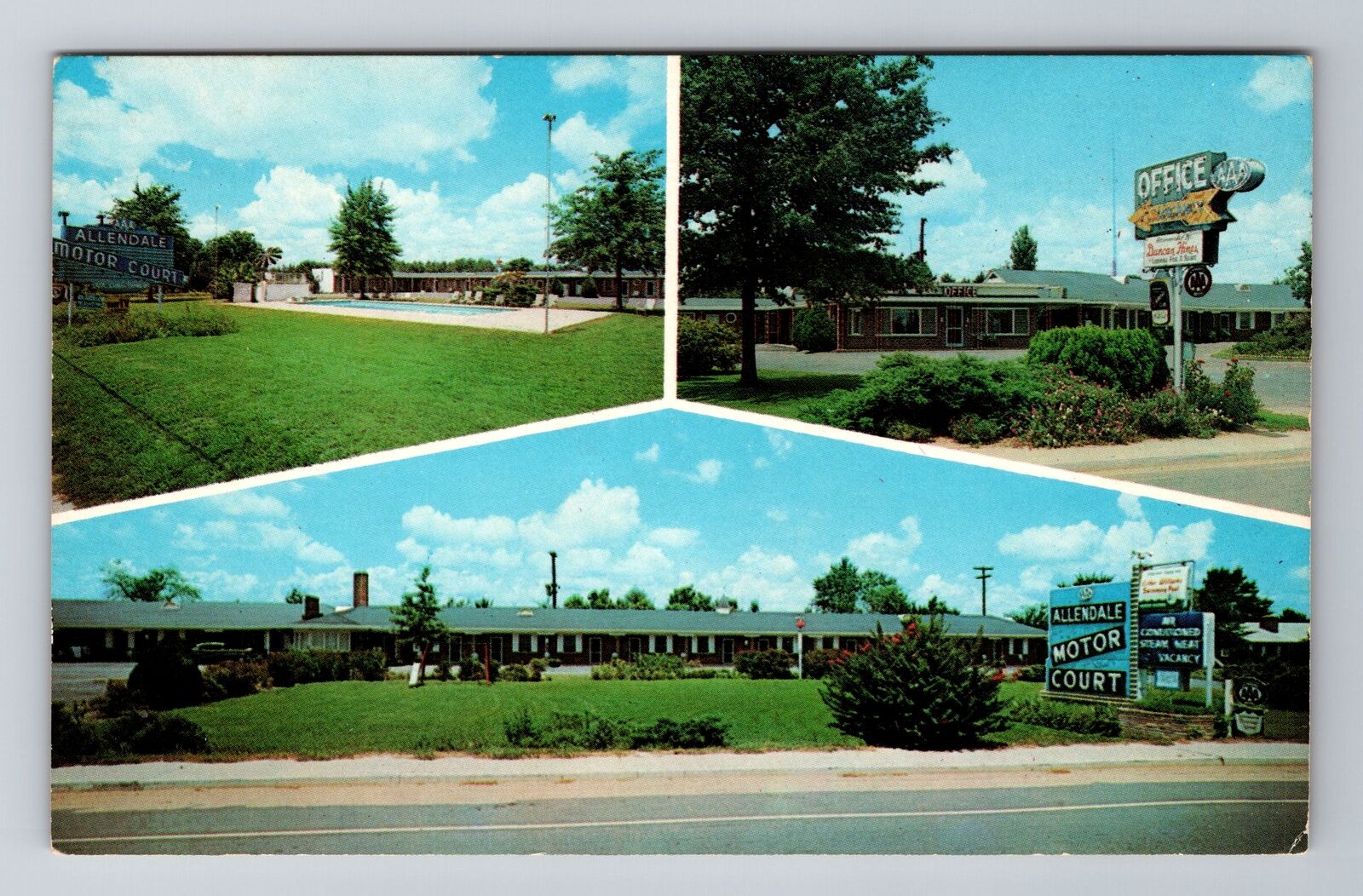 Allendale SC-South Carolina, Allendale Motor Court Advertising, Vintage Postcard
