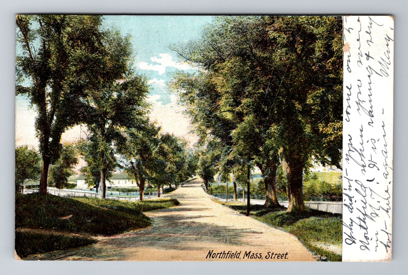 Northfield MA-Massachusetts, Street View, Antique, Vintage c1906 Postcard