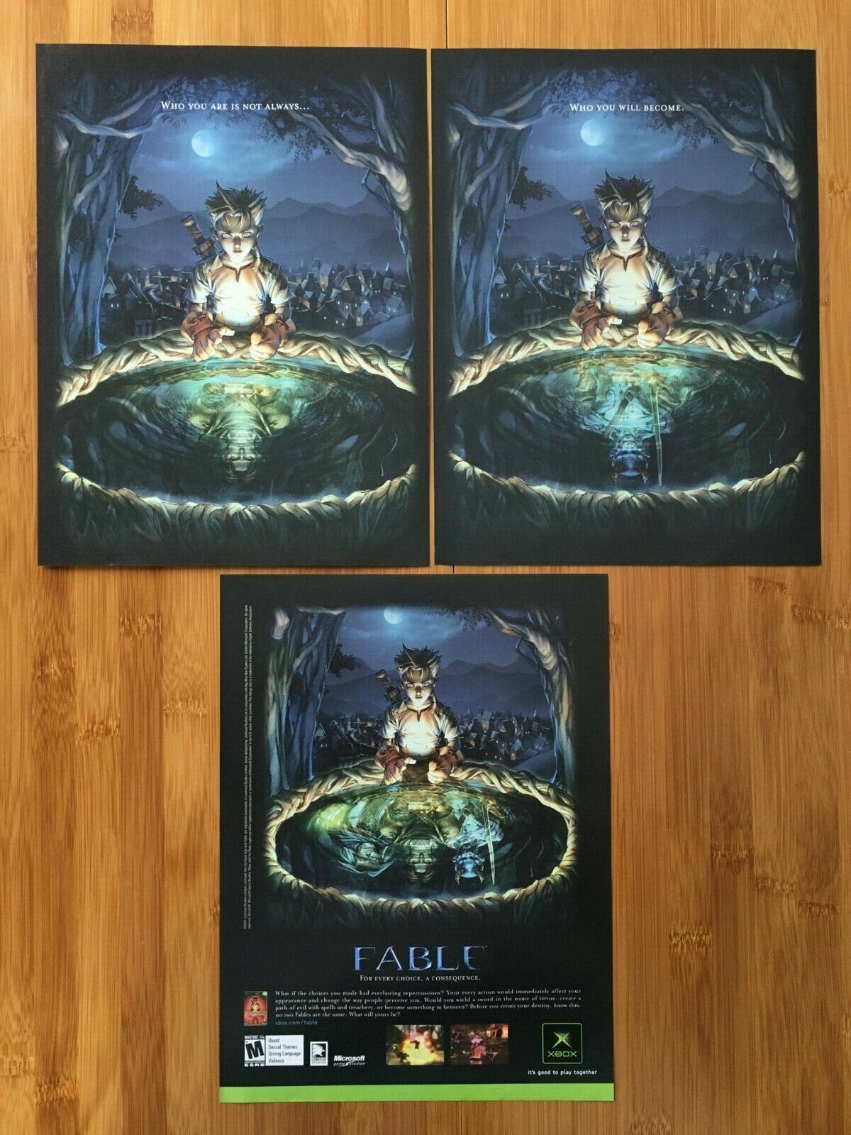 2004 Fable Xbox 360 3-PAGE Print Ad/Poster Official Original RPG Game Promo Art