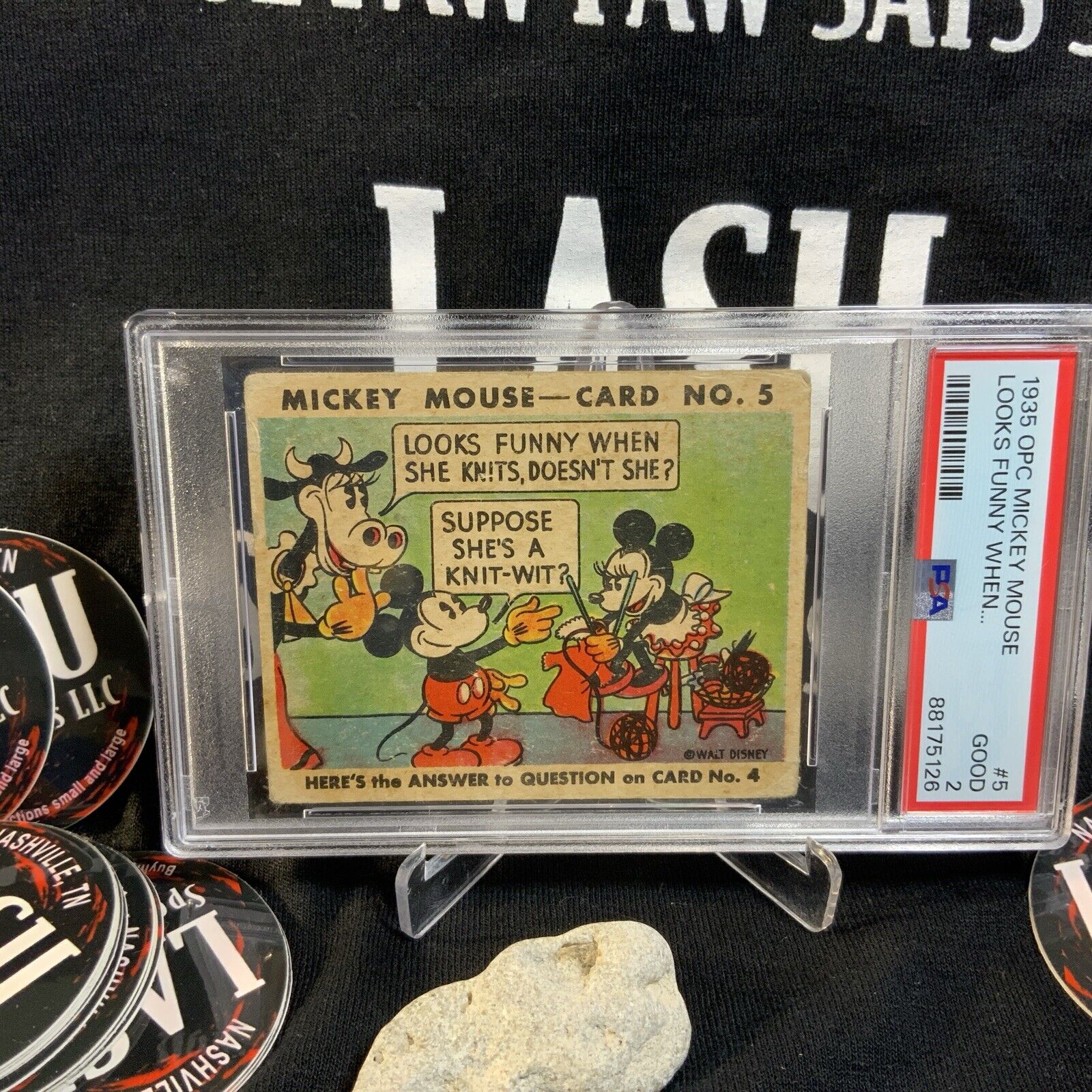 1935 OPC Mickey Mouse Gum Card Looks Funny When... #5 WALT DISNEY PSA 2