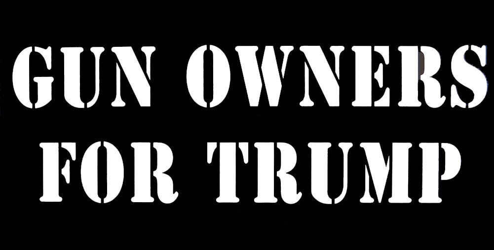 Gun Owners For Trump 2024 NRA Black Vinyl Decal Bumper Sticker