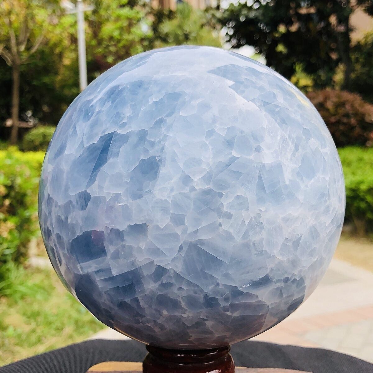 7.5LB Natural Blue Crystal Sphere Polished Quartz Crystal Ball Healing 1179