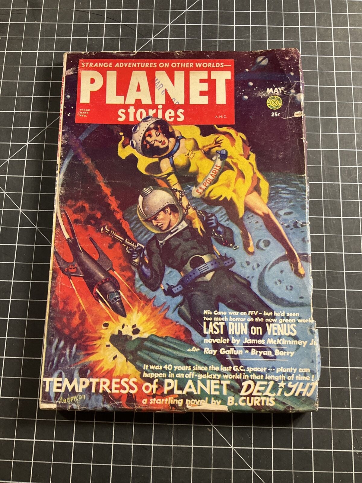 Planet Stories 1953 May. Contains The Infinites by Philip K. Dick.  Pulp