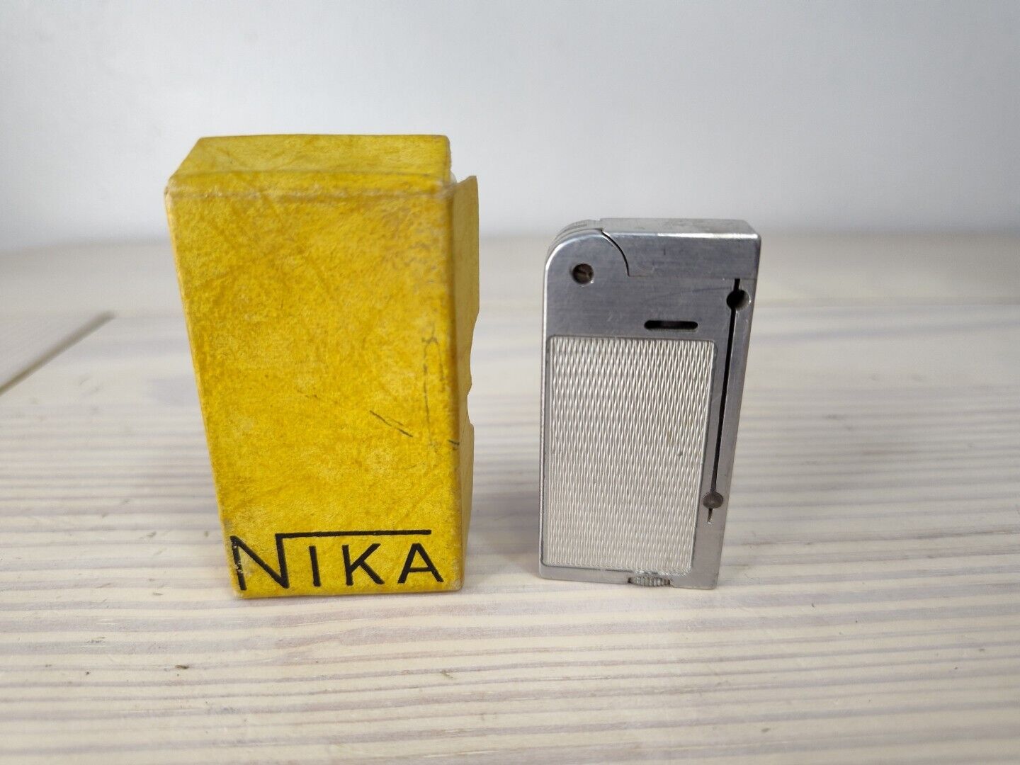Vtg Nika Swiss Made Petrol Lighter With Original Box Rare