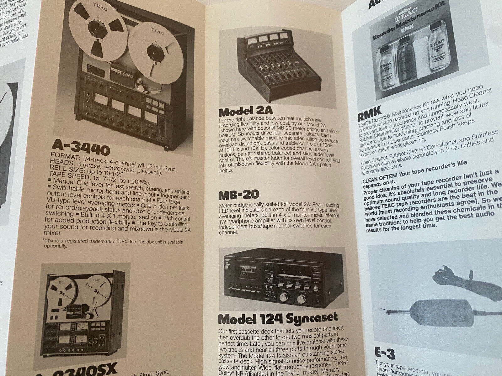 TEAC Catalog Reel to Reel Tape Deck  Brochure Booklet A-6600 X-10 3300sx