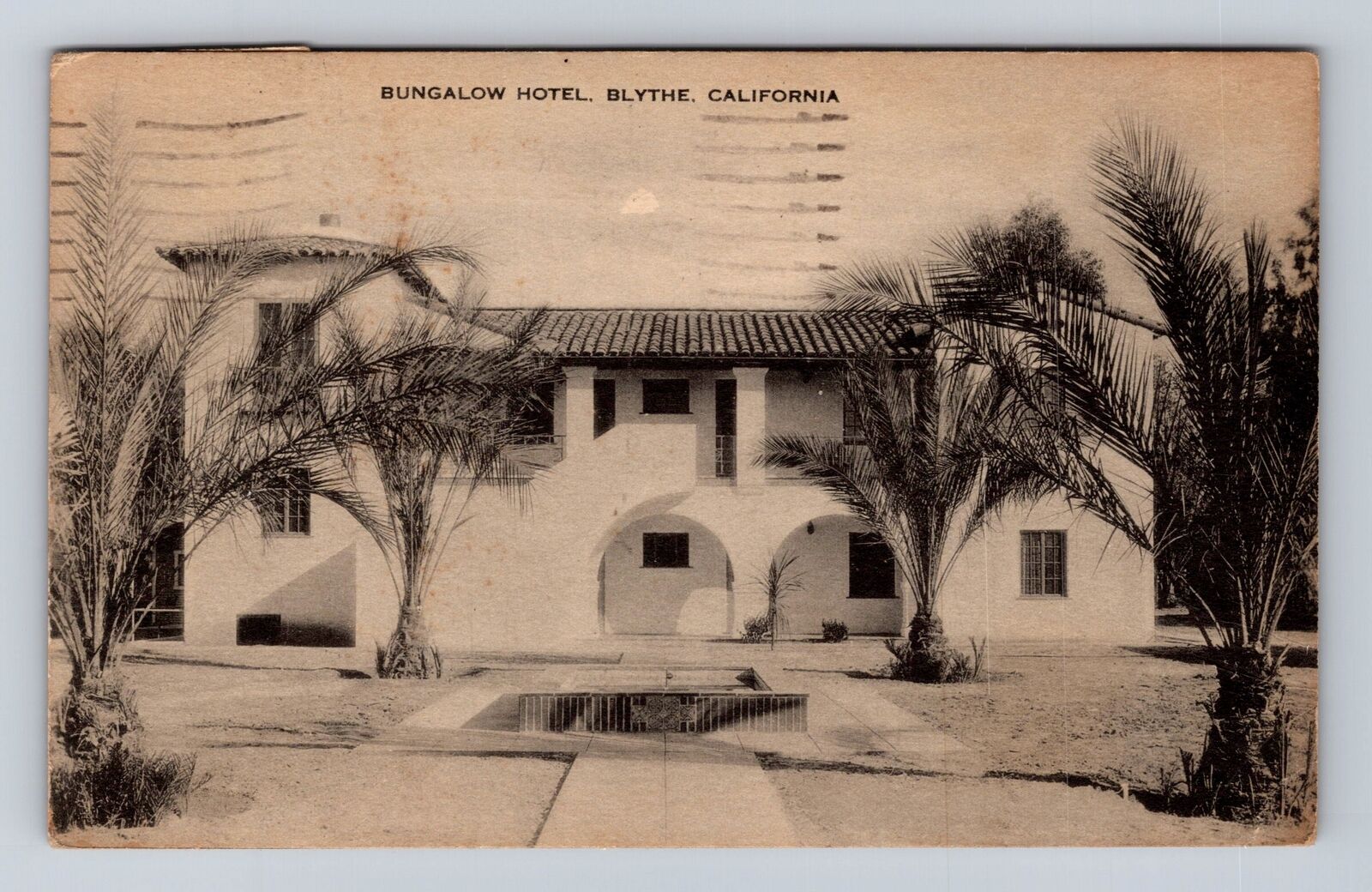 Blythe CA-California, Bungalow Hotel, Advertising, Vintage c1939 Postcard