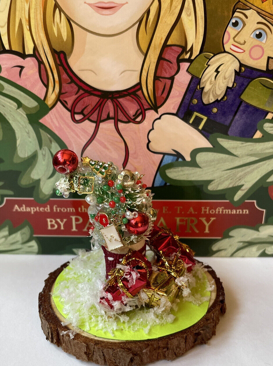 The Grinch Miniature Dollhouse Christmas Tree Hand made With Wooden Base