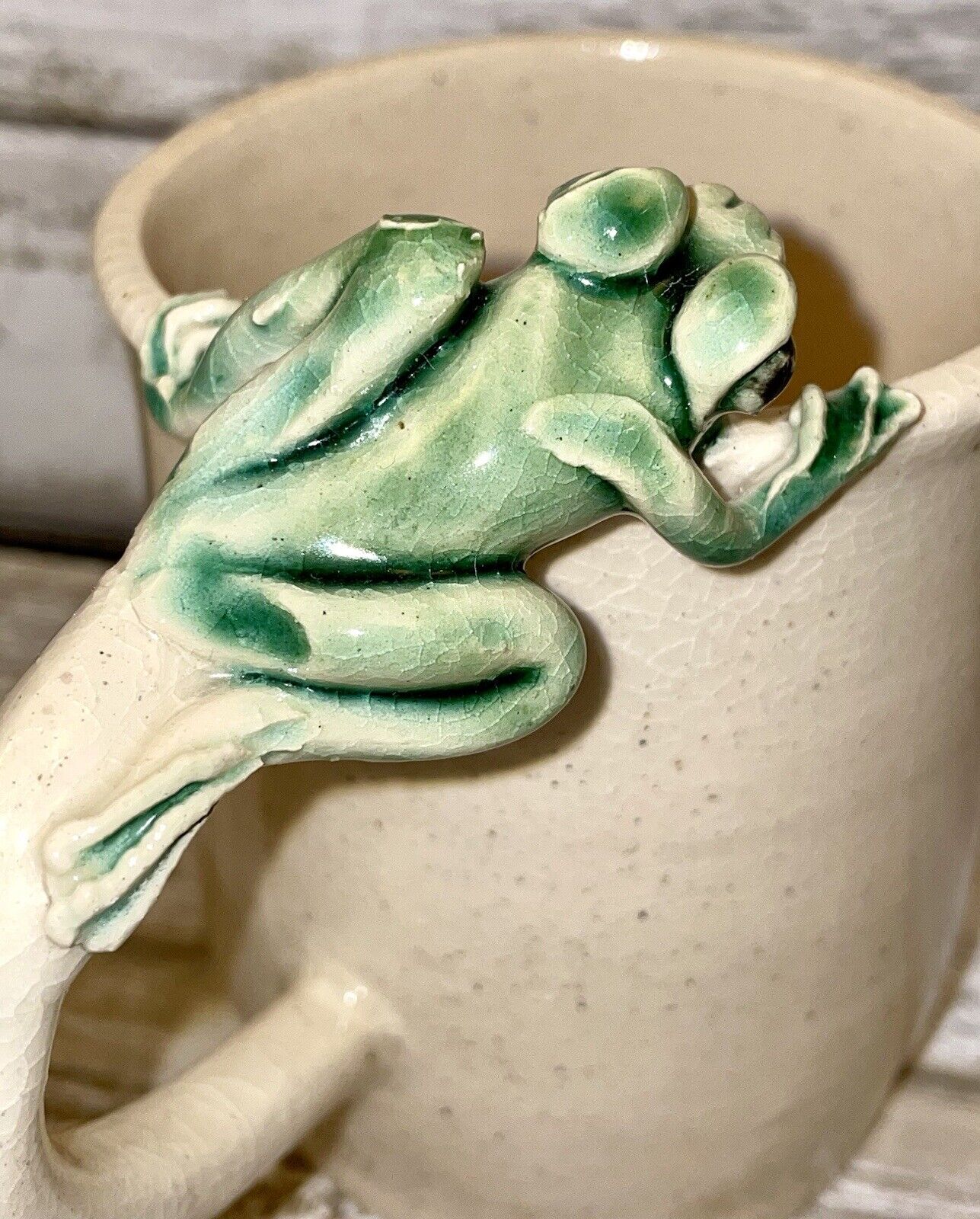 2004 Frog Coffee Cup Mug Studio Art Ceramic Handmade Tree Frog Lawson Vintage