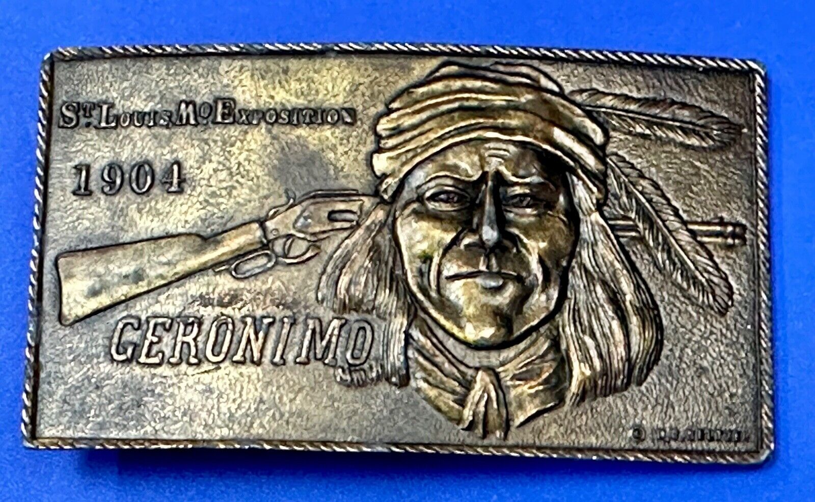 Geronimo - St. Louis Exposition 1904 Commemorative belt buckle by Lewis