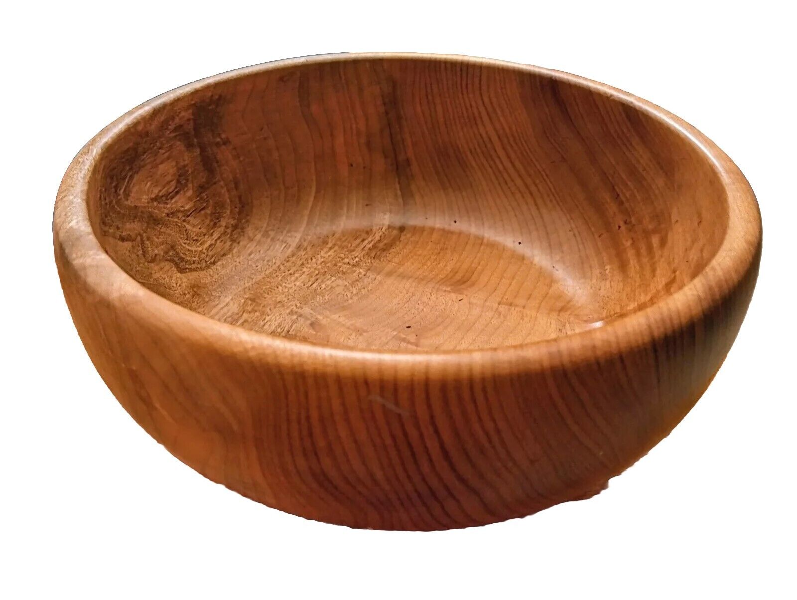 Big Vintage Exotic Wooden  Oregon Myrtlewood Hand Turned  Wood Bowl Signed 