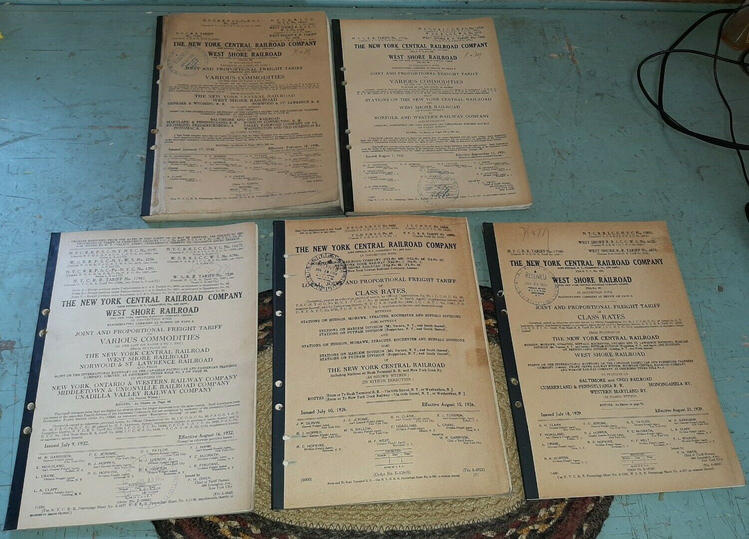 5 RARE Antique 1920s-30s Books New York Central Railroad Freight Tariff Estate 