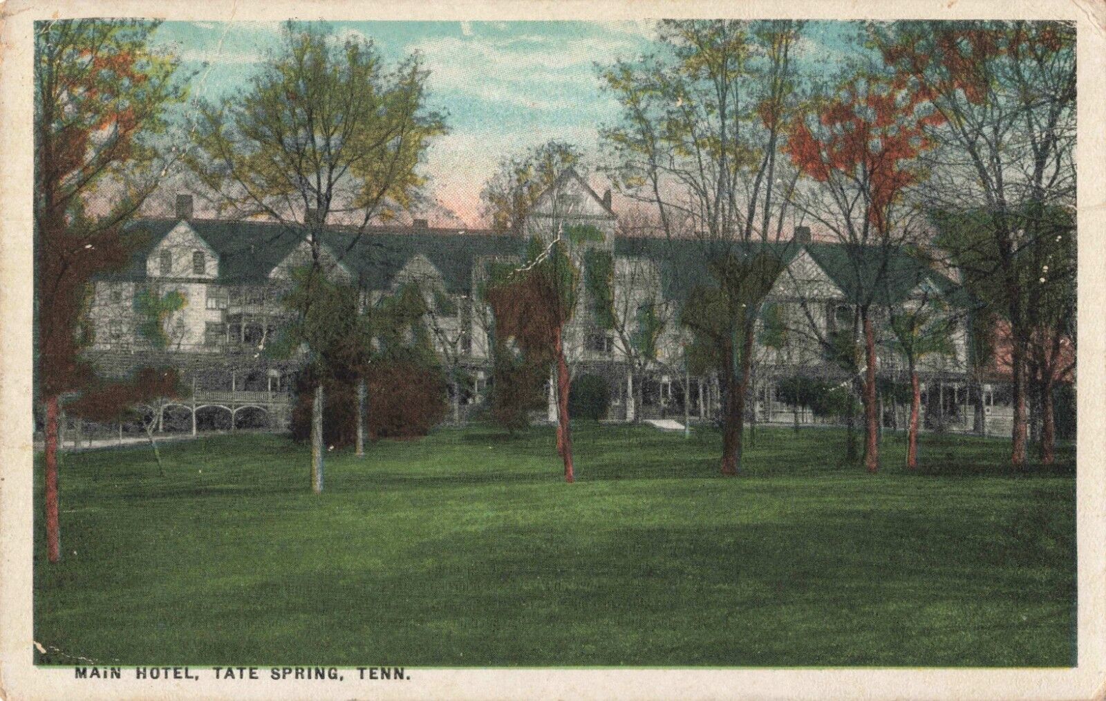 Main Hotel Tate Springs Tennessee TN Bean Station 1921 Postcard