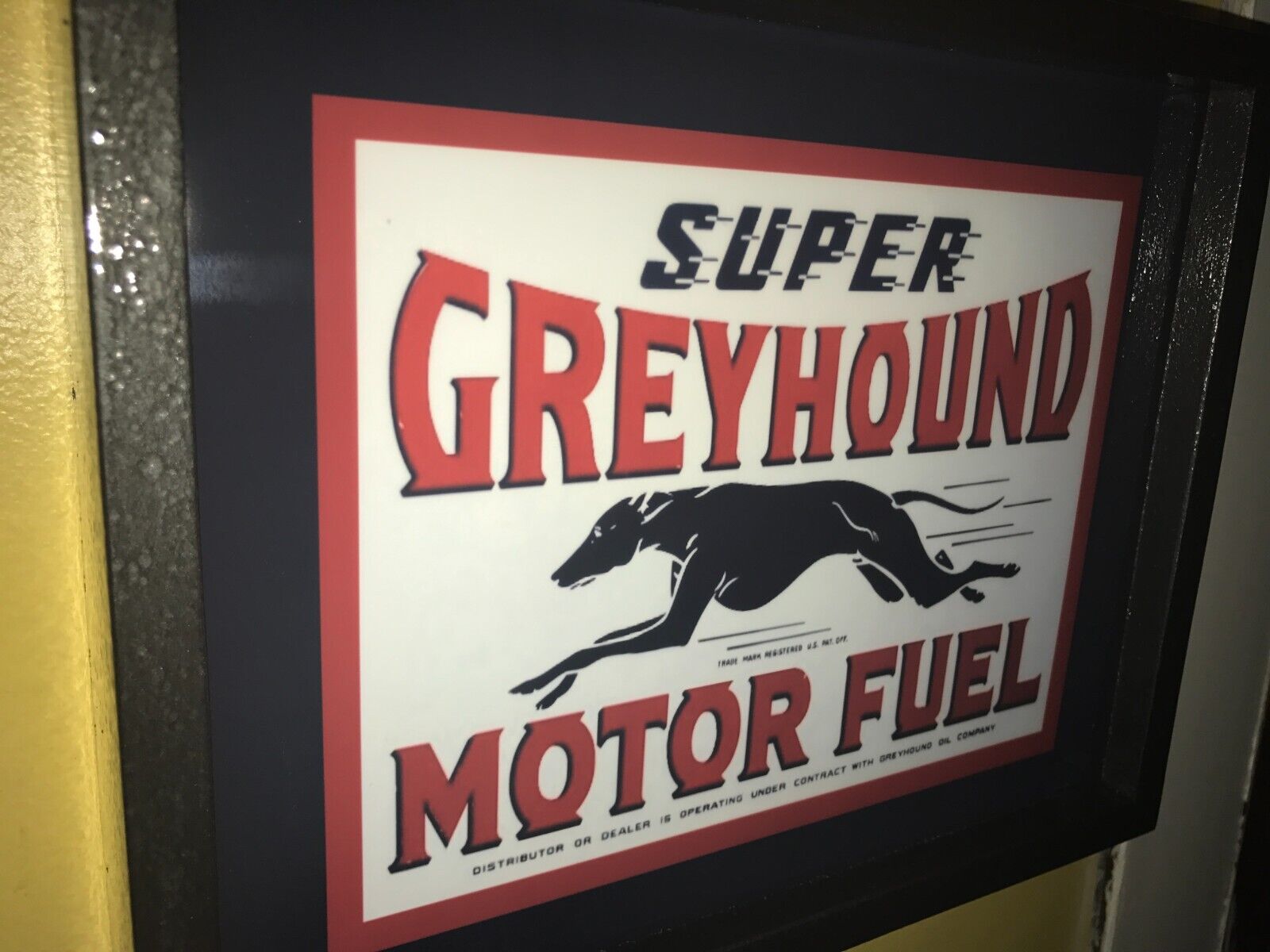 Super Greyhound Motor Oil Fuel Dog Garage Gas Station Lighted Man Cave Bar Sign
