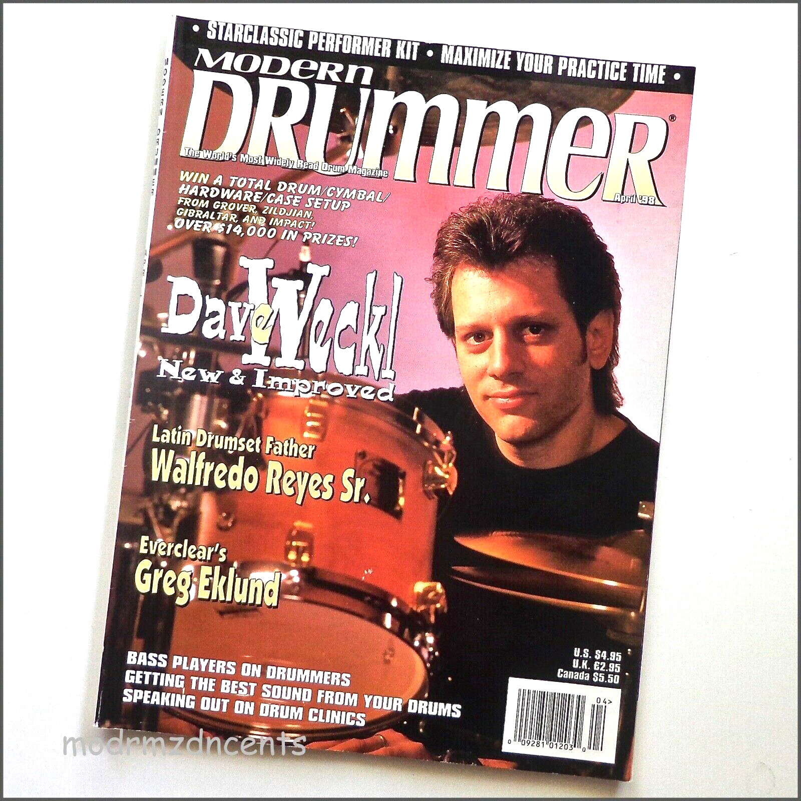 MODERN DRUMMER - April 1998 - DAVE WECKL + Greg Ukland of Everclear