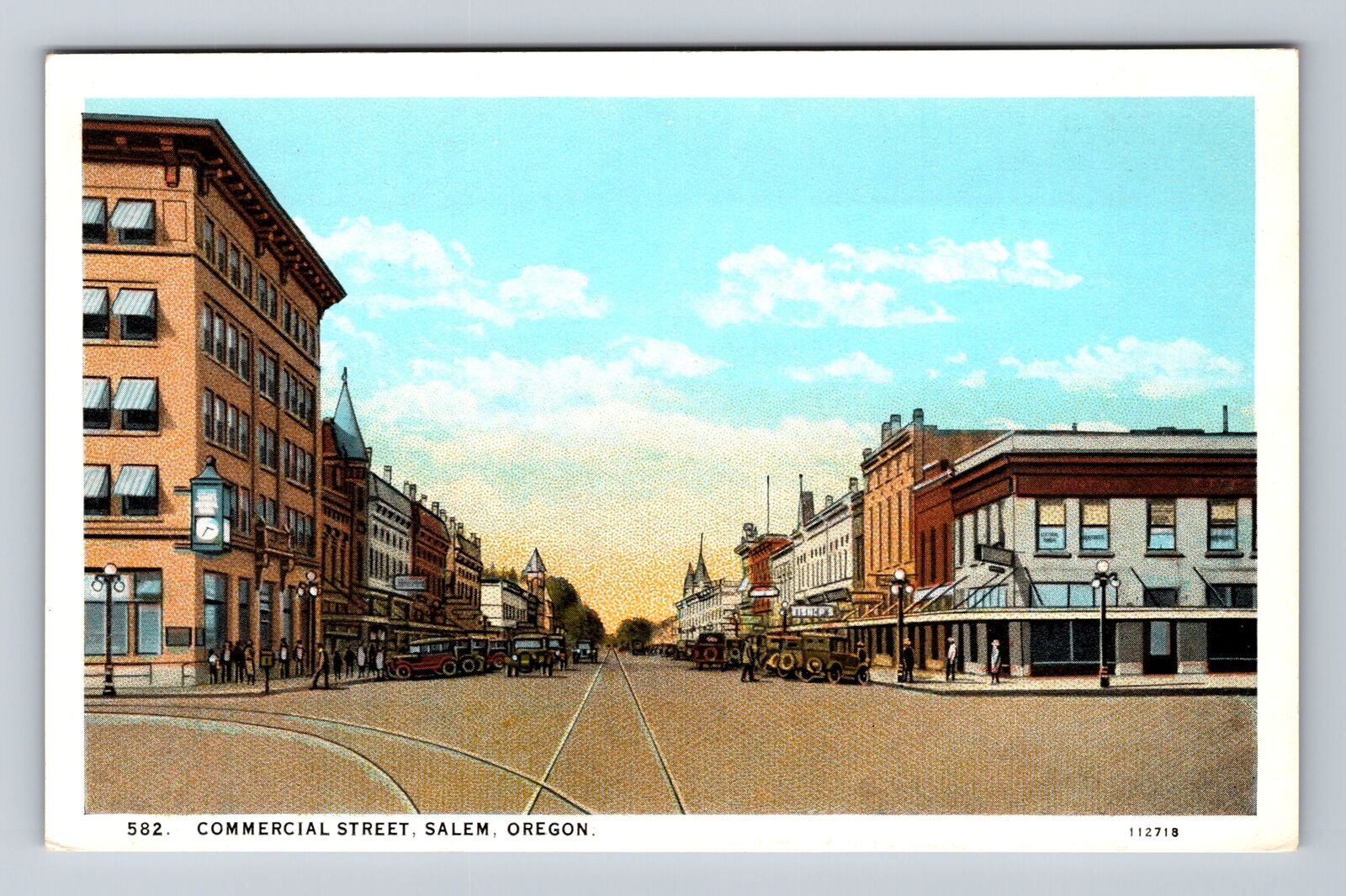 Salem OR-Oregon, Commercial Street, Antique, Vintage Postcard