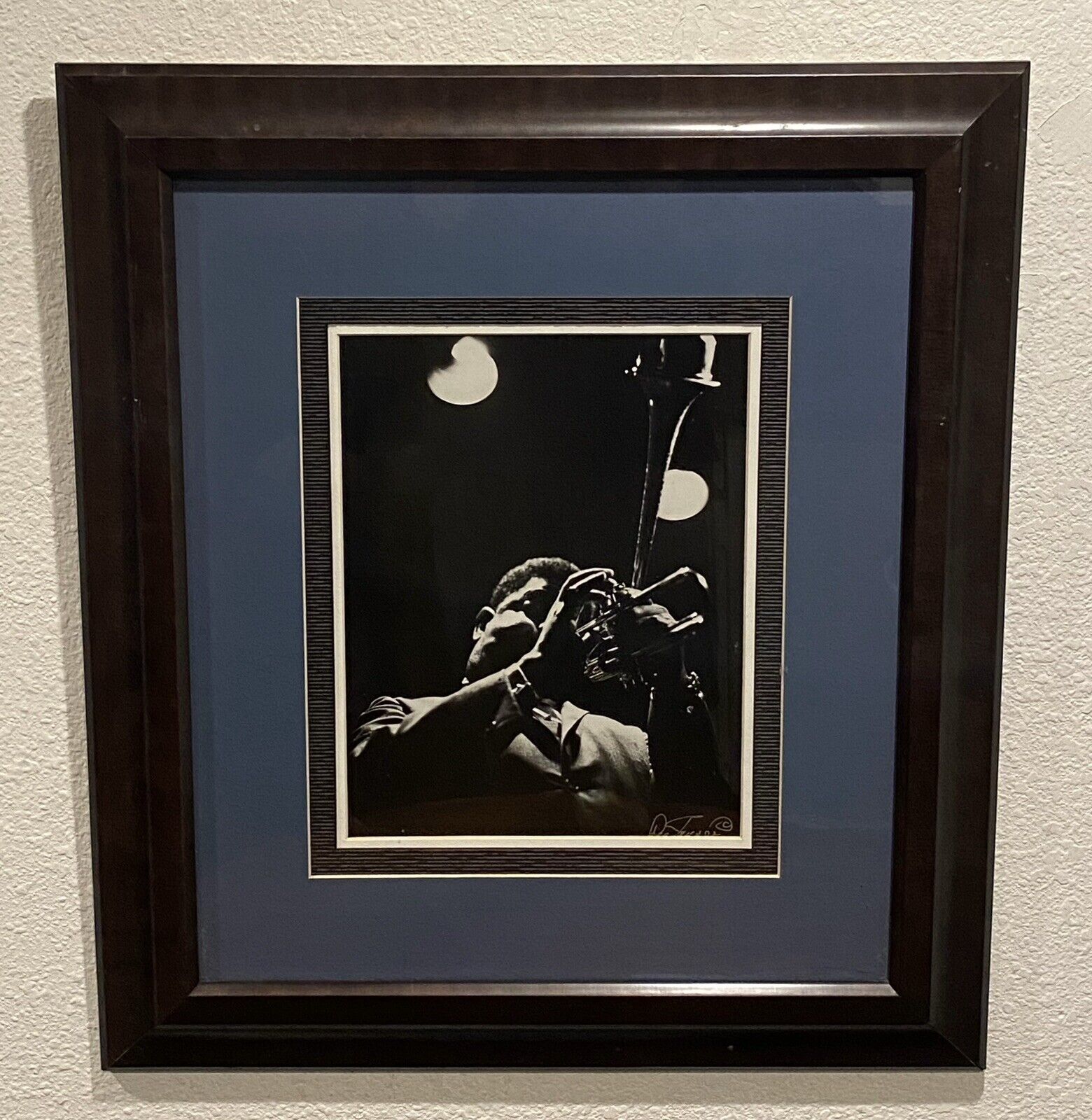 Original LEE TANNER Signed Photo of Dizzy Gillespie FRAMED