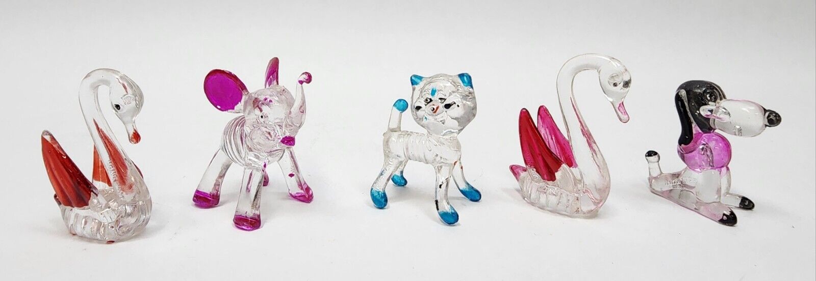 Cute Vintage 1970s Kitschy Acrylic Lucite Crystal Pets Pre-owned See Pics