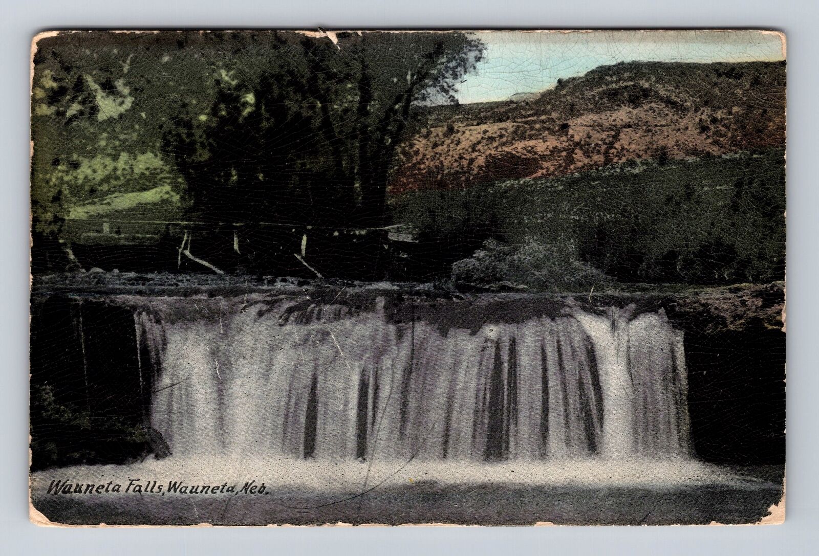 Wauneta NE-Nebraska, Wauneta Falls, Antique, Vintage Souvenir Postcard