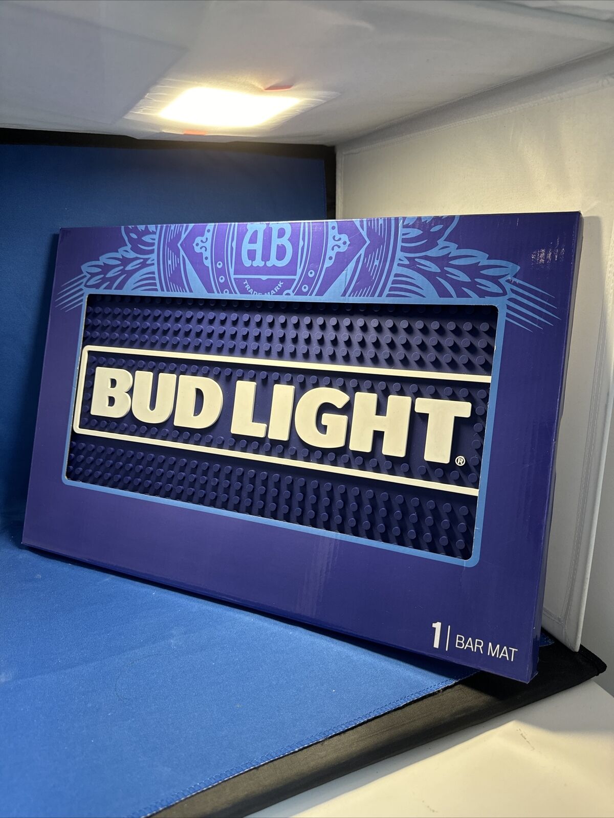 BUDWEISER BUD LIGHT BEER BAR MAT 12 X 18” Rubber Drip Mat