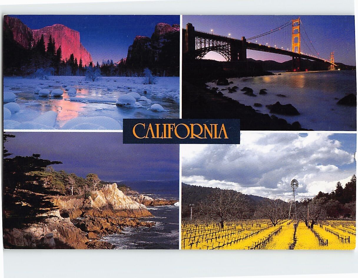 Postcard famous Places in California USA