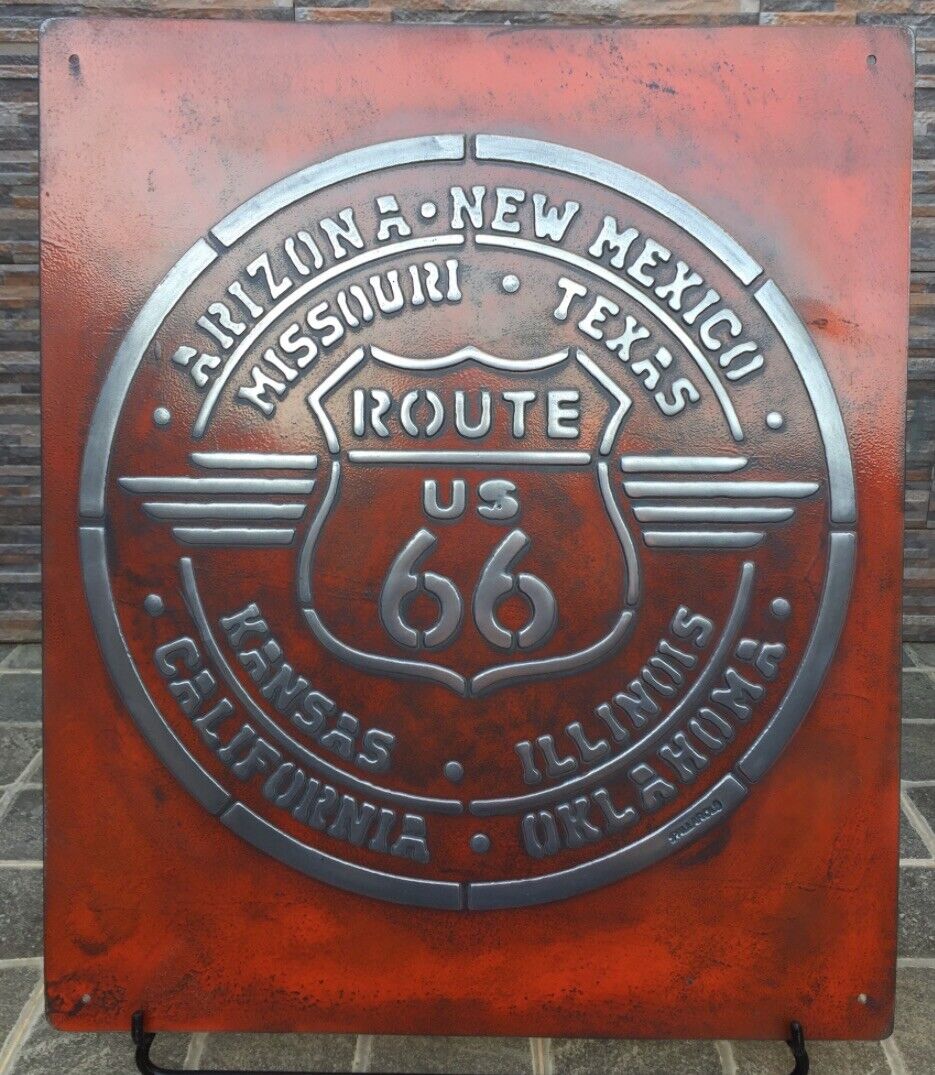 vintage Route 66 Metal Sign For Garage